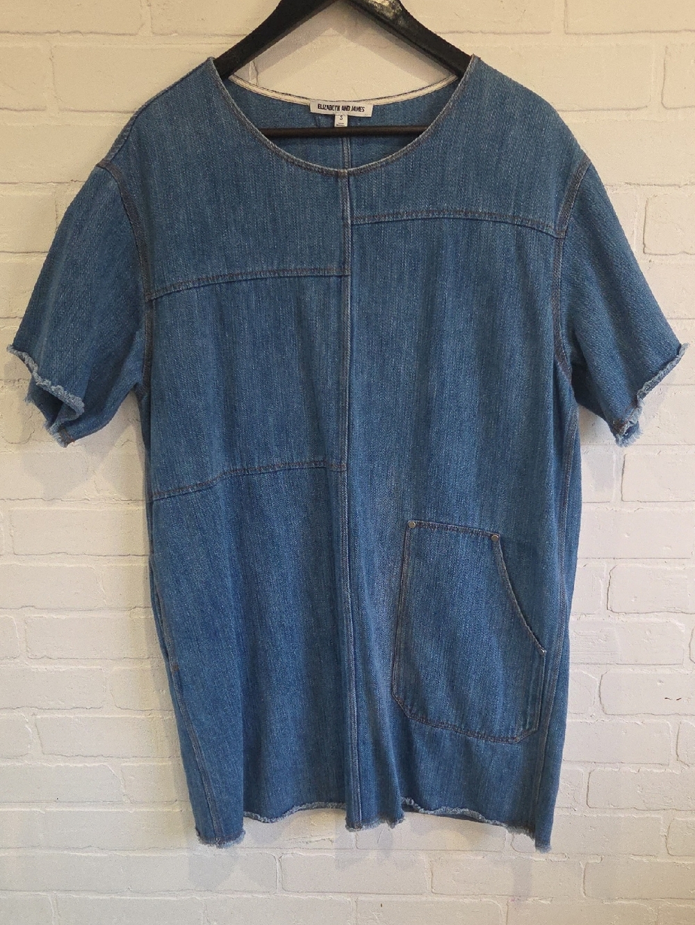 Elizabeth and James Denim Mini Dress in Blue